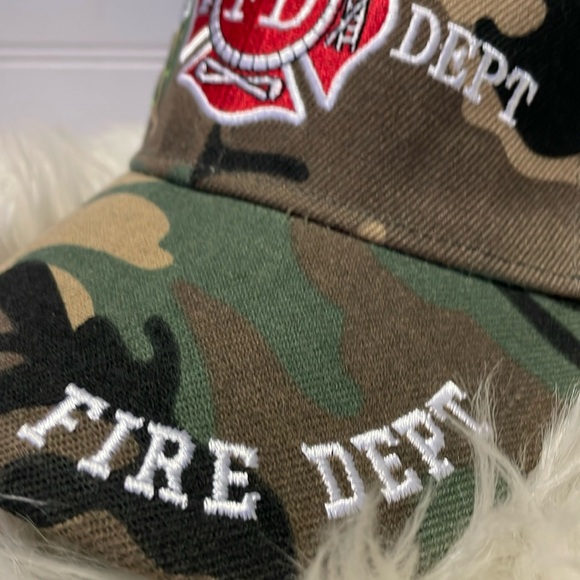 Fire Department Camoflauged Embroidered Baseball Cap - Picture 3 of 12